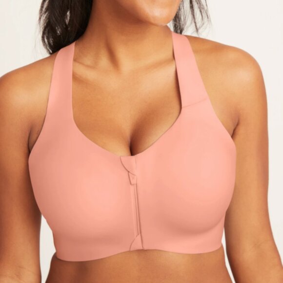 Knix Pink Ginger Catalyst Front Zip Sports Bra - Picture 1 of 5